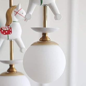 Modern Children's lamp Pendant Light, CraftThink Chandelier Lovely Cartoon Horse Pendant Lamp Ceiling light E27 Creative European Light for Children's Room Bedroom Boys and Girls Living Room 3-Light