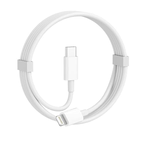100FIT USB C To Lightning Cable 1M iPhone Fast Charger Cable USB-C Power Delivery Charging Cord For iPhone 14/13/12/12 PRO Max/12 Mini/11/11PRO/XS/Max/XR/X/8/8Plus/iPad Pack Of 1, White