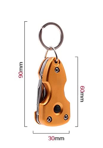 Outdoor Camping Tactical Survival Pocket Multi Tool Multifunction Utility Keychain with Folding Knife Opener LED Flashlight Screwdrivers