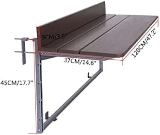 Balcony Bar Table for Railings, Hanging Folding Adjustable Deck Table for Patio, Garden