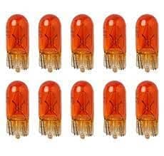 10 x 501 AMBER CAPLESS SIDE LIGHT / INDICATOR BULB 12V 5w W2.1/9.5D 10mm