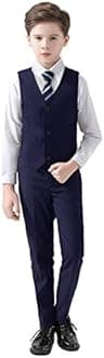 Boys Suits 5 Piece Slim Fit Suit for Kids Formal Ring Bearer Suits