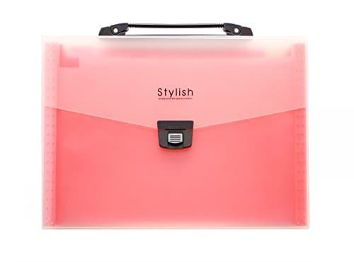 Shuter 13 Part A4 Expanding File with Handle Plastic Pocket Folder Organiser with Colorful Tabs Color:Red