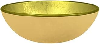 LAPOOH Basin Tempered Glass 35x12 cm Gold,Basin Tempered Glass,Bathroom Fixtures,Bathroom Sinks-345258