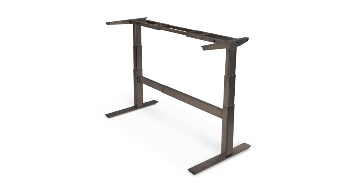 UPLIFTDESK 2-Leg V2-Commercial C-Frame Height Adjustable Standing Desk Frame (Industrial Style), No Desktop, Advanced Memory Keypad, Free Wire Tray