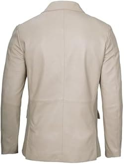fjackets Leather Blazer Men - Real Lambskin Casual Leather Coats for Men