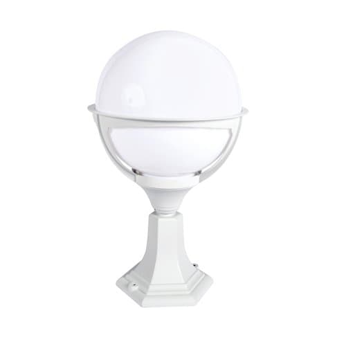 Lakeside Energy High Quality Belo Globe E27 Pillar Lantern White / Opal 460mm x 275mm Outdoor, Garden, Driveway, Gate