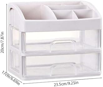 Makeup Organizer for Vanity, 2024 New 1 Tiers Drawers Countertop Storage Box, Cosmetics Organizer, 𝐒𝐤𝐢𝐧𝐜𝐚𝐫𝐞 Cosmetic Display Case Holder for Dresser, Bedroom, Bathroom (White)