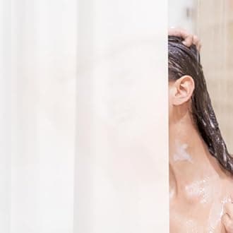 AmazerBath 2 Pack Thin Shower Curtain Liners, 72 x 78 Inches PEVA 3G Shower Curtains with Stones and 12 Grommet Holes, Waterproof Thin Plastic Liners- Frosted