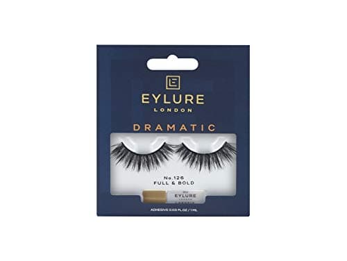Eylure Dramatic Definition No. 126 Reusable Eyelashes, Adhesive Included, Black, 1 Pair