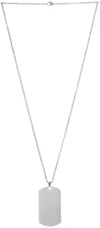 Yellow Chimes Stainless Steel Daily Wear Plain Silver Army Dog Tag Pendant Necklace Plated Pendant for Men