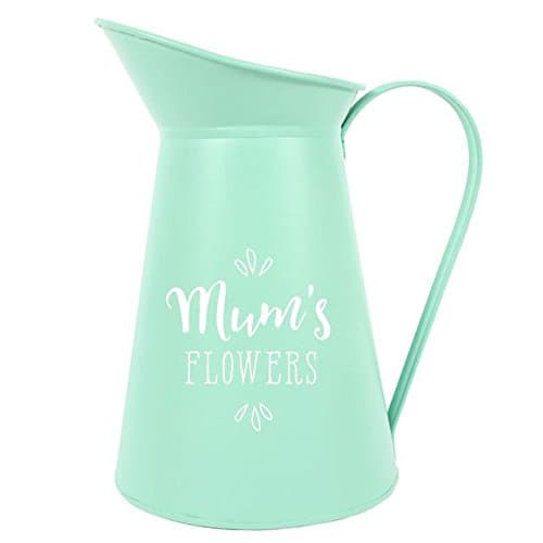 Mum's Flowers Metal Jug Vase