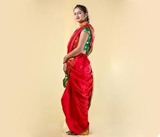 KALAPURI Women's Ready To Wear Nauwari Pink Color Silk Saree | Without Blouse Piece | For Festivals, Ocassions & Parties