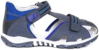 PROTETIKA MARANO blue Older Boys Sandals - Genuine leather with arch support innersole and closed heel - Boy Sandals for Big Kid Walking, Hiking, Sports, Outdoor Perfect For Gift