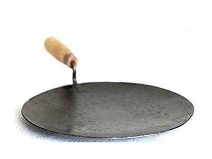 12 inch Iron Tawa Cookware Roti Maker chapati Maker Kitchen Tool Iron Tava with Wooden Handle - Fastest Delivery By DHL