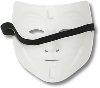 2 Pack Premium Hacker Masks – White & Black Hacker Style Thick PVC Masks – Spy Ninjas PZ9 Project Zorgo Inspired