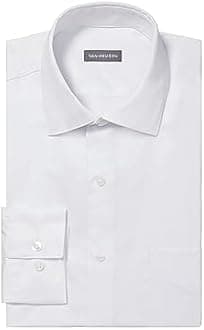 Van Heusen Men's Dress Shirts Regular Fit Lux Sateen Stretch Solid Dress Shirt