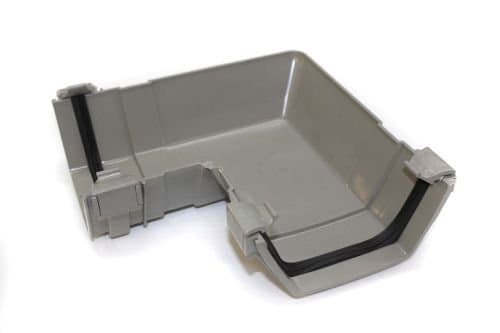 2254.5.90G GREY Polypipe (ex-Geberit) Terrain Corniche 120mm Square Gutter System Gutter Angle 90 degree GREY