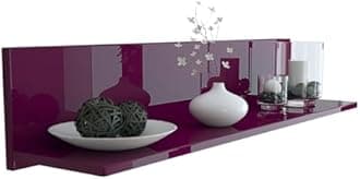 Vladon Skadu Wall-Mounted Shelf, Floating Shelf with a Practical Storage Surface, raspberry high gloss (97.5 x 18.5 x 18.5 cm)
