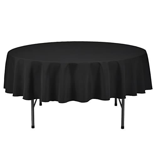 SilkLove Tablecloth - 70 Inch Dia -Black-Round Polyester Table Cloth, Wrinkle,Stain Resistant - Great for Buffet Table, Parties, Holiday Dinner & More