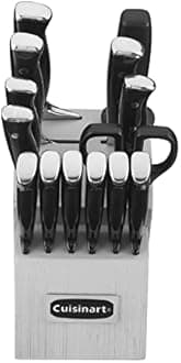 Cuisinart C77BTR-15P Classic Forged Triple Rivet, 15 Piece Set, Black/Grey