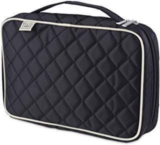 ELLIS JAMES DESIGNS Makeup Brush Bag Case Organizer in Black – Professional Designer Make Up Travel Handbag for Make Up Brushes – Stylish & Compact Carrying Holder Storage Handbag Pouch