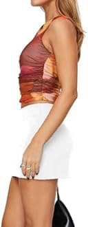 Women's White Mini Skirt Summer Sexy Mid-Waisted Soild Stretchy Fitted Bodycon Mini Skirt (White 9, XL)