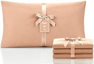 Moonlight Bedding Pillow Cases 4 Pack – Peach Pillowcases Envelope Closure Super Soft Brushed Microfiber Standard House Wife Pillow Covers, (50 X 75 CM)