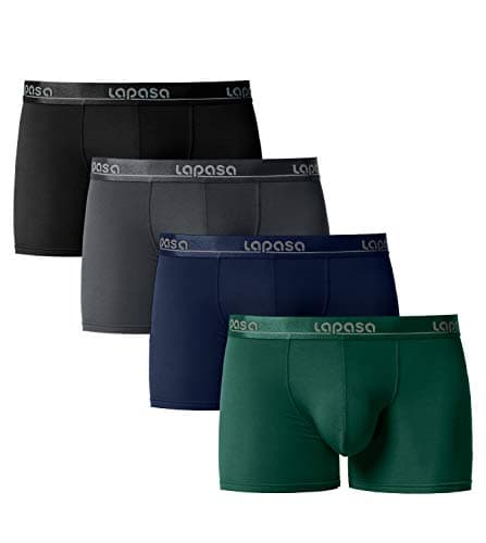 Men's Underwear 4-Pack Boxer Brief Micro Modal Super Soft No Fly Pouch Trunks M02
