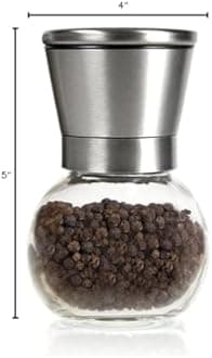 Cuisinox Premium Salt and Pepper Mill and Spice Grinder with Ceramic Mechanism, 4" x 5", Stainless Steel