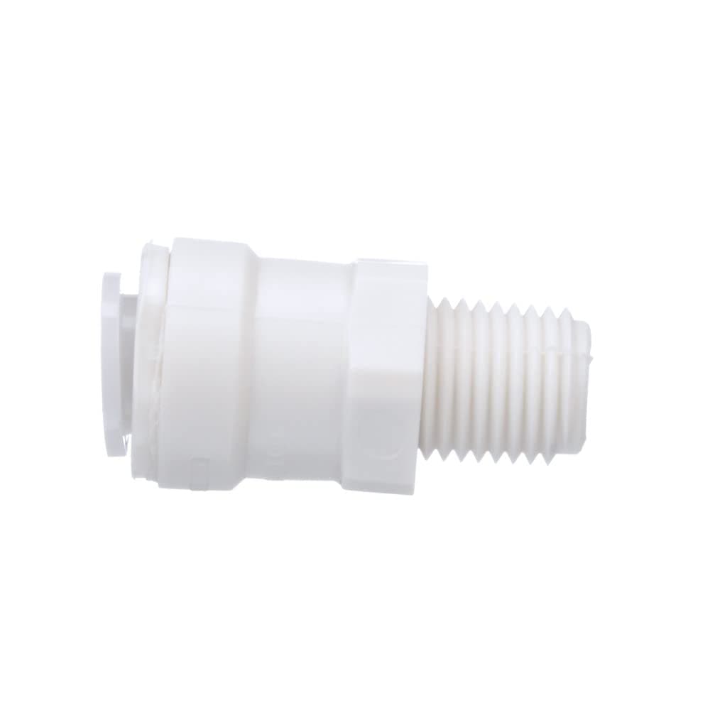 Watts 1001-0604 AquaLock Plastic Mini Series, 3/8" OD x 1/4" MNPT/NPTF Lead-Free Polypropylene Mini Male Adapter, O-Ring, Quick Push-to-Connect Design, Tool-Free Installation