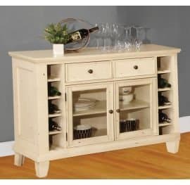 East Coast Innovators 1866-20-SR Rustic Oak Server - Antique White