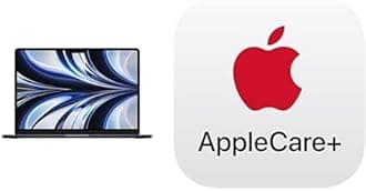 Apple MacBook Air laptop with M2 chip: 13.6-inch, 16GB RAM, 256GB SSD storage, backlit keyboard, 1080p FaceTime HD camera. Works with iPhone and iPad; Midnight with AppleCare+ (3 Years)