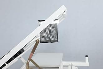 Art Desk, Premium Adjustable Drafting Table 0-75° Tilt with Storage, Transparent Tempered Glass Drawing Desk for Artists, Architects, Designers, Includes Stool (White-2)