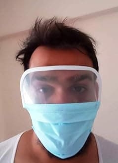 Tool Zone ® 3Ply Mask with Protective Face Shield - SITRA Approved Fabric- Blue - Pack of 25 Pcs