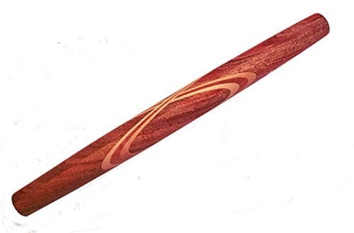French Rolling Pin Tapered For Baking. Handmade From Solid Mahogany Wood with Maple Celtic Knot Inlay. Non-stick, Eco-friendly. Made in the USA by Pacific Wood. 18 X 1.75 Inches.