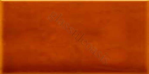 Hand-Painted Ceramic 3" x 6" Glazed Field Tile in Tangerine