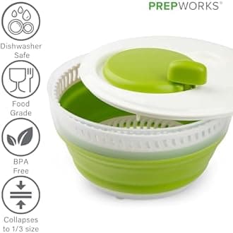 Progressive CSS-2 Green Collapsible Salad Spinner - 3 Quart Capacity