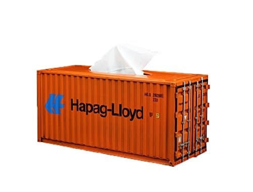 Decor Metal Container Shipping Tissue Box Cover (Large, Orange)