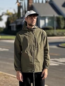 COOFANDY Rain Jacket Men Packable Waterproof Raincoat with Hood Lightweight Windbreaker for Hiking Cycling Golf