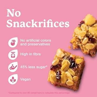 Graze Cherry bakewell Oat Flapjacks, Vegetarian Snacks, 3 Bars per Punnet, Whole Oats & Natural Flavours - Packaging may vary - (18 x 50g Snacks)(Cherry Bakewell)