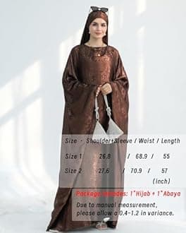 Luxury Dubai Style Abaya and Hijab Set, Breathable Modest Prayer Dress with Belt Loose Fit Muslim Robe