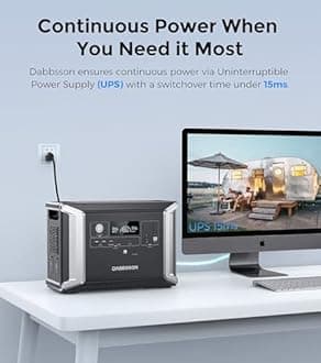 Dabbsson 5.33 kWh Expandable Power Station DBS2300 with DBS3000B Extra Battery, 2200W AC Outlets (3000W P-boost) Solar Generator for Home Backup, Emergency, RV Outdoor Camping