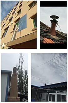 Chimney Electric Smoke Extractor, Chimney Ventilation Fans Fireplace Smoke Pumps roof induced Draft Fan,60 watts 4 Leaves