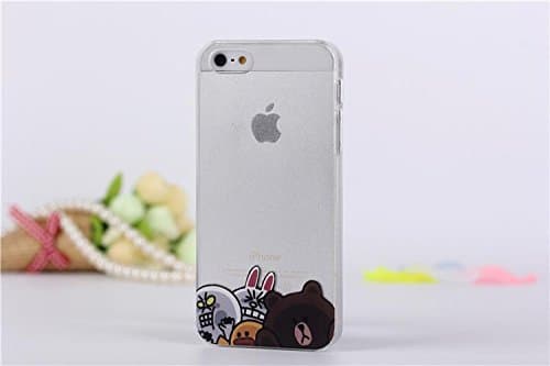 Rabbit and Bear Holding Apple Semi Clear Transparent Case Cover For Apple iPhone 5C