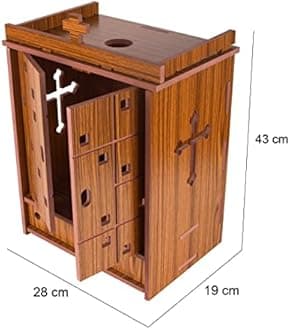 nexat Premium MDF Wooden Door Mandir | Pooja Temple for Home, Office & Gift | Compact Decorative Temple (450)