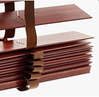 Blackout Venetian Blinds, Real Wood Blinds for Windows, Indoor and Outdoor Horizontal Blinds, 60/70/80/90/100/110cm Wood Venetian Shades,WxH-90x200cm/35.5 * 79in