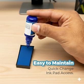 Paid Cash with Date Line Self Inking Rubber Stamp (Blue Ink) - X-Large 2 Pack