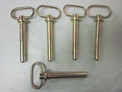 ~ 5~5/8" X 4-3/8" TRACTOR TRAILER HITCH PINS R PIN CLIP RECEIVER GOLD ZINC