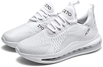 Men Solid High Top Male Air Cushion Mesh Breathable Running Shoes Lightweight Walking Sport Shoes